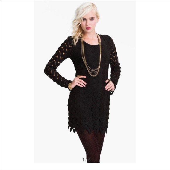 Free People Wild Thing Black Zigzag Minidress - Picture 3 of 8